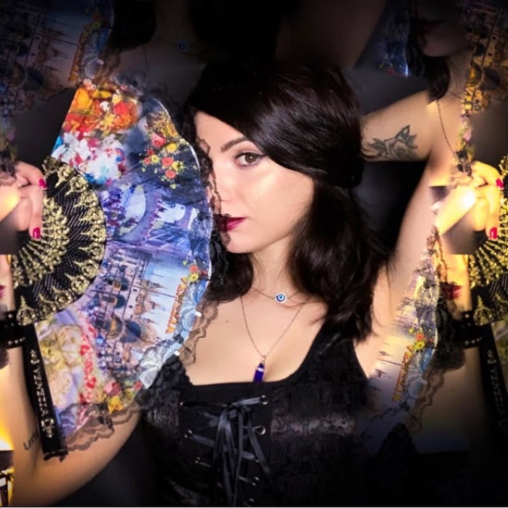Scarlett Darkness goth Black Lace-Up Top size S - Picture 8 of 8